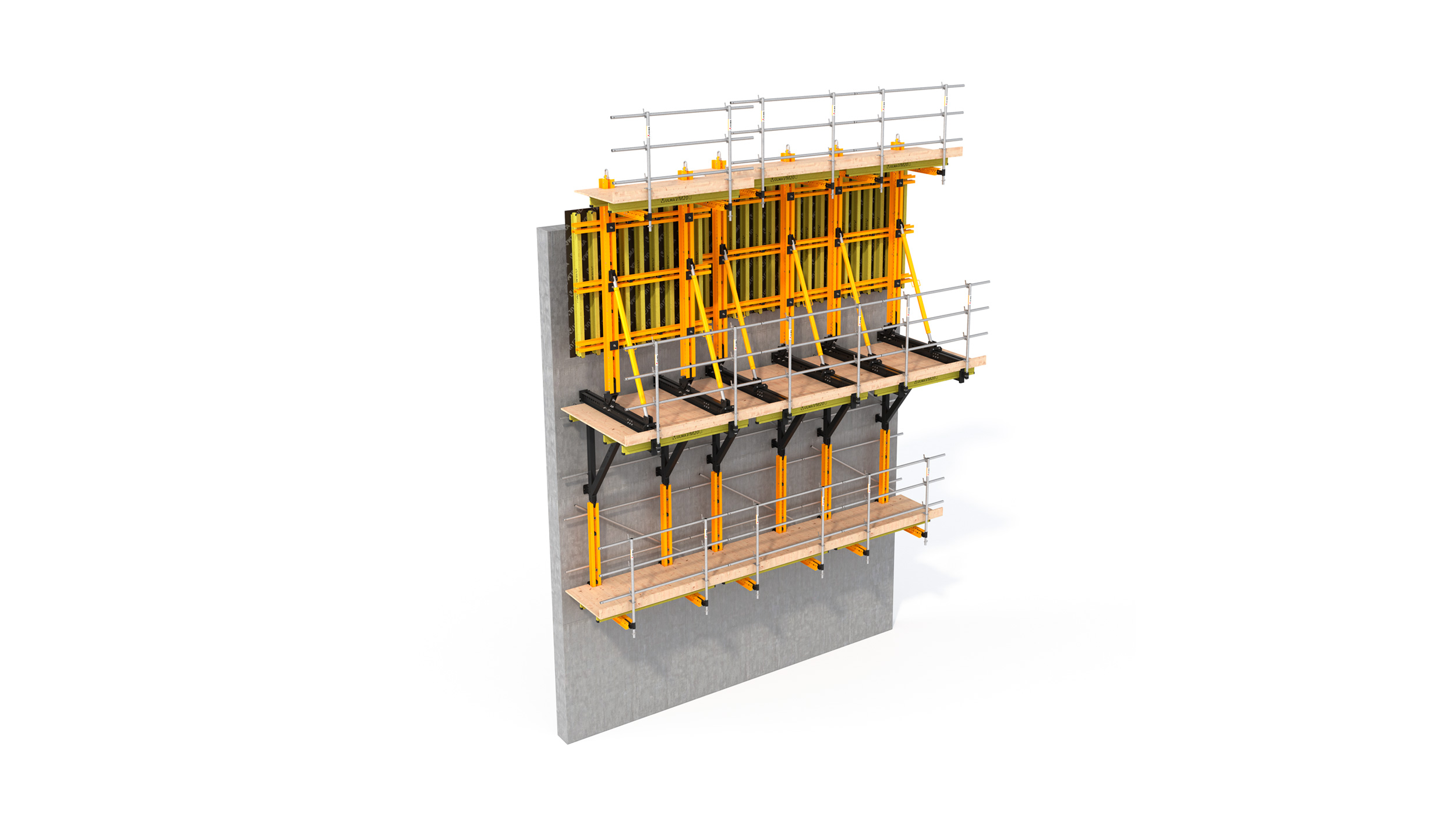 Casseforme rampanti monofaccia ad alte prestazioni per la costruzione di pareti fortemente inclinate in totale sicurezza.