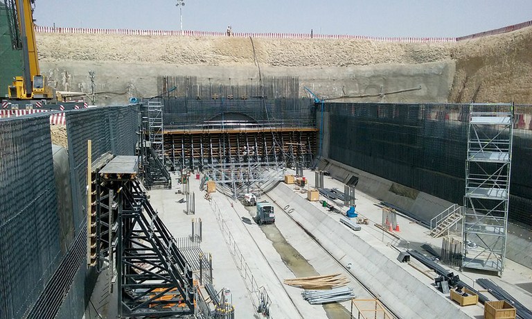 Ponteggi nella Metro di Riyadh. Arabia Saudita